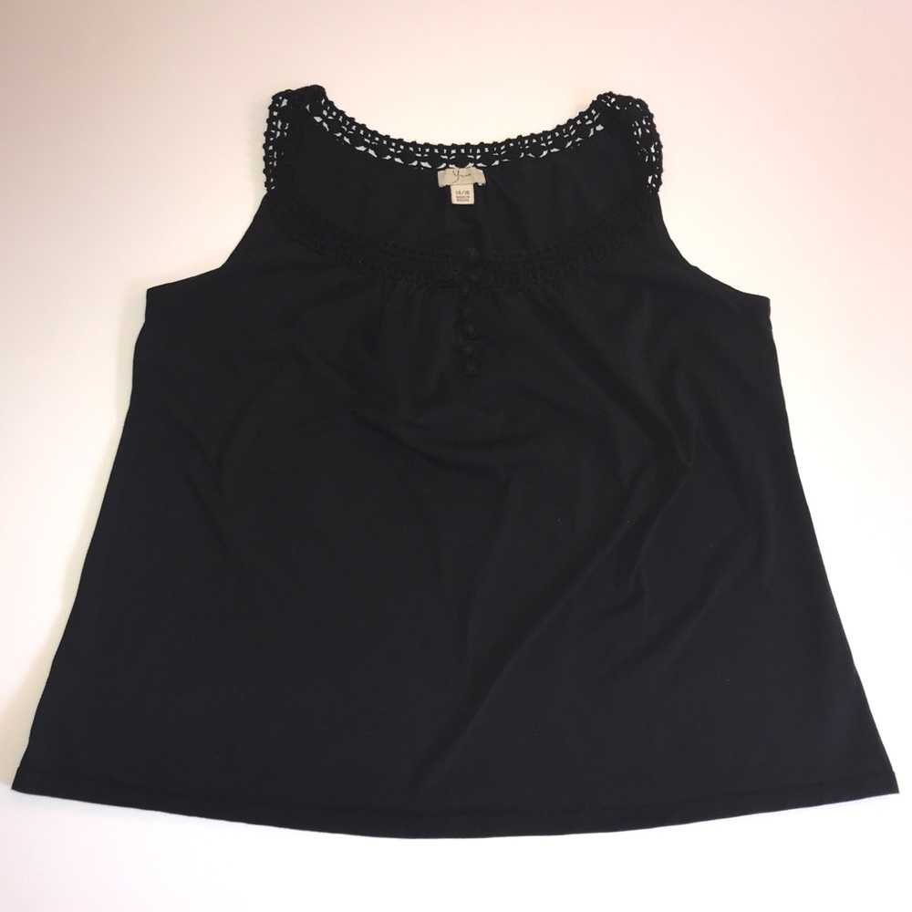 Crochet Trim Neckline - Woven Top